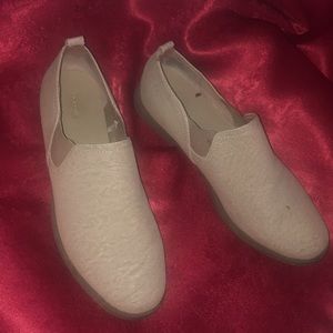 Tan slip on flat bootie